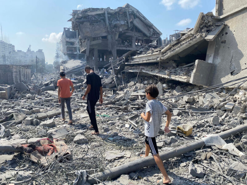 Damage in Gaza following an Israeli strike