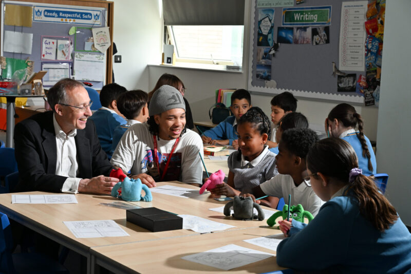 Meeting the pupils at White City Primary.