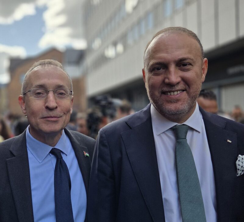 With Ambassador Zomlot at the ceremony in Hammersmith. 