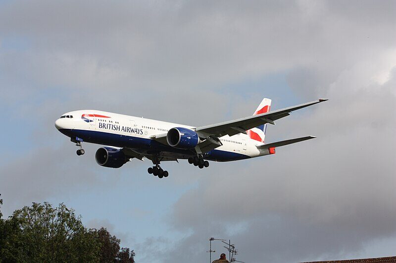 British Airways flight.