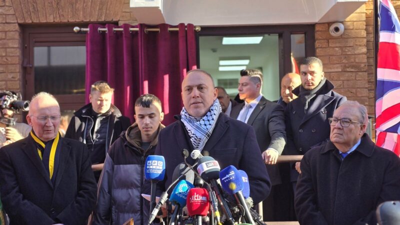 Ambassador Zumlot opens the Palestinian Embassy in the UK. 