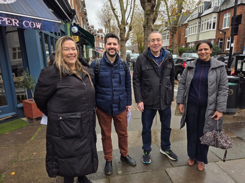 Out listening to residents with Chiswick Riverside candidates. 