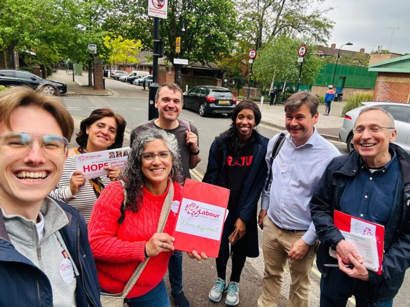 On the campaign trail in White City.  