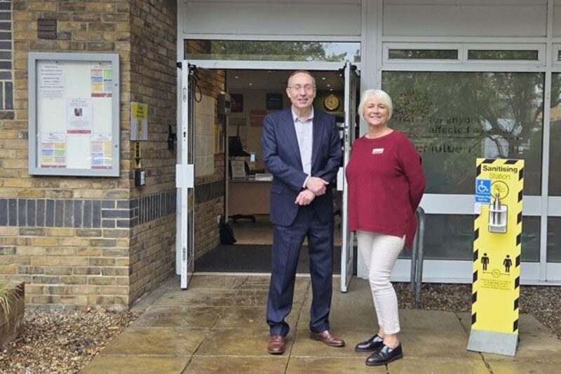 With Julie Quinn at the Mulberry Centre. 